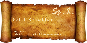 Szili Krisztián névjegykártya